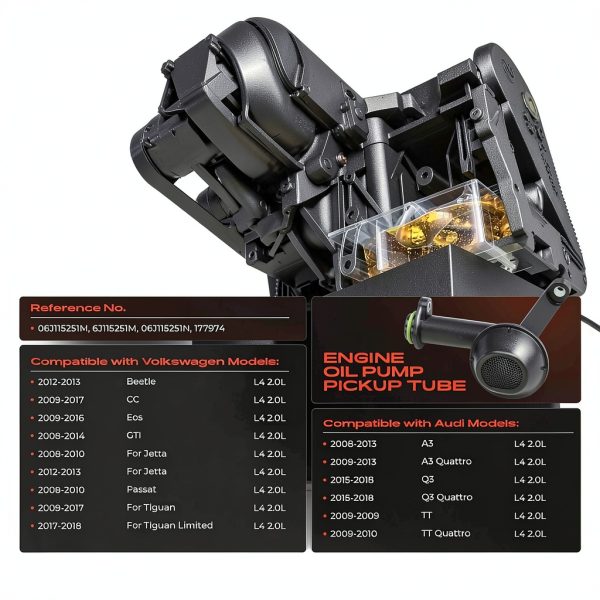 A-Premium Oil Pump Pickup Tube Assembly for Audi A3-1