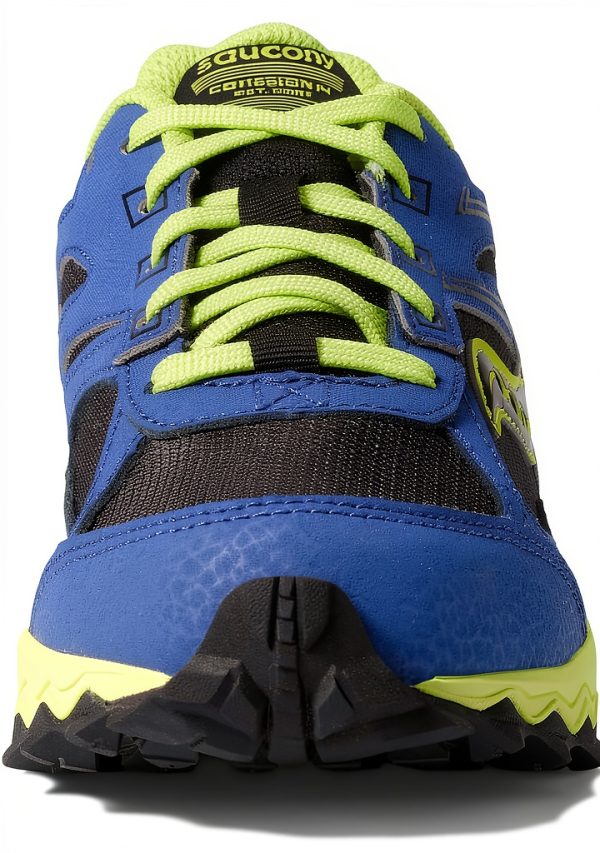 Saucony Kids Running Shoes Unisex Breathable Leather Mesh Black/Orange-2