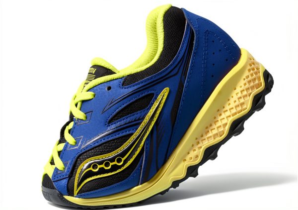 Saucony Kids Running Shoes Unisex Breathable Leather Mesh Black/Orange-4