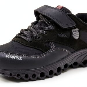 K-Swiss Boys Running Shoes Black Synthetic Trail Sneakers 14x9x5in-0