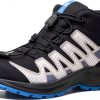 Salomon Waterproof Trail Shoes Kids Black/Monument/French Blue Size 11-0
