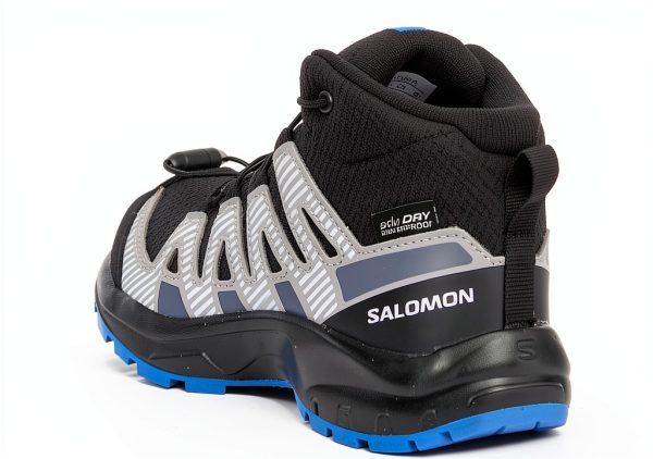 Salomon Waterproof Trail Shoes Kids Black/Monument/French Blue Size 11-1
