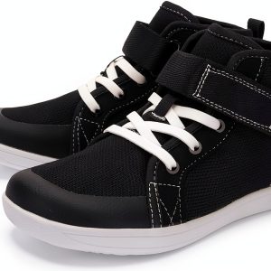 WHITIN Kids/Toddler Wide Barefoot Shoes | Girls/Boys Classic High Top Sneakers | Wide Foot Freedom | Natural Growth-0