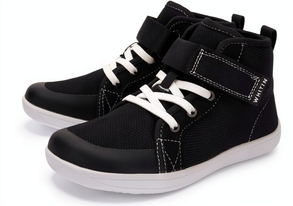 WHITIN Kids/Toddler Wide Barefoot Shoes | Girls/Boys Classic High Top Sneakers | Wide Foot Freedom | Natural Growth-0