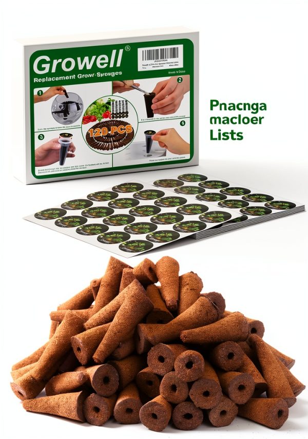 240 Pcs Hydroponic Pods Kit with 120 Grow Sponges & Labels for-6