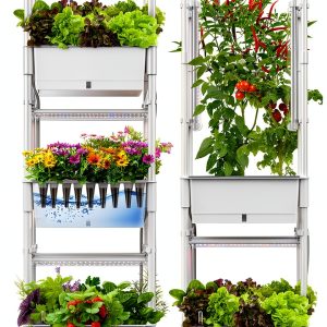 AOONEG Hydroponics Growing System 3 Layer 42Pods Indoor Herb Garden-0