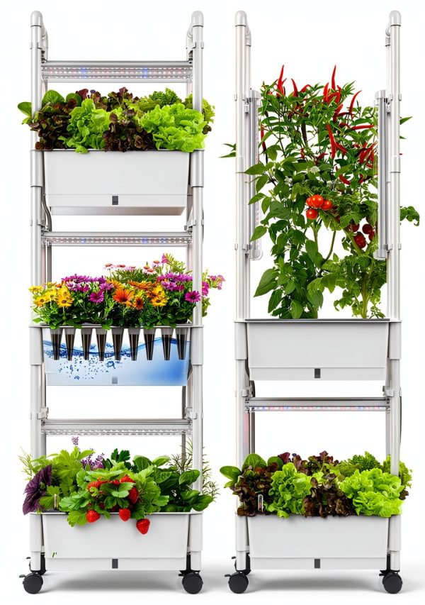AOONEG Hydroponics Growing System 3 Layer 42Pods Indoor Herb Garden-0